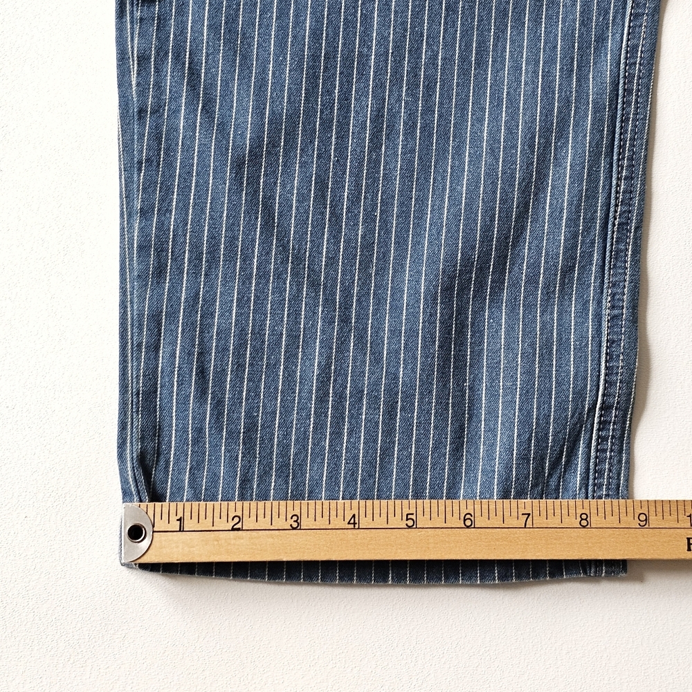 American Sweetheart Blue Pinstripe 100% Cotton Denim Pants Size M - Picture 11 of 11